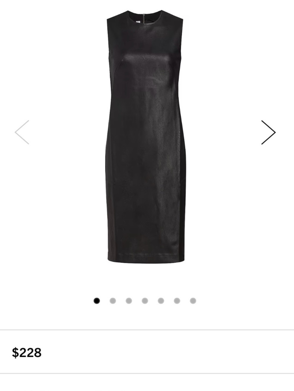 Sleeveless Black Faux-Leather Sheath Dress